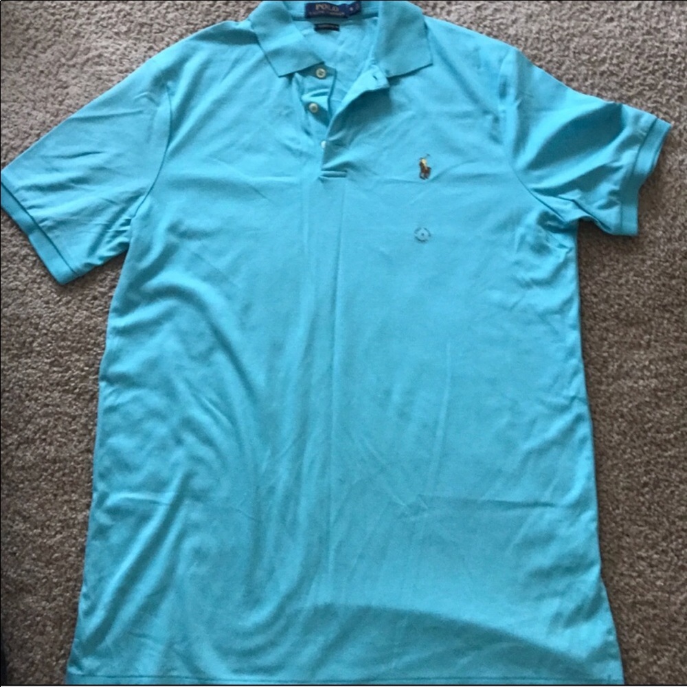 Baby blue polo button up shirt